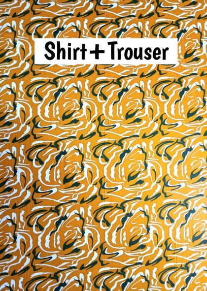 Bin Saeed – Premium Lawn 2-Piece Suit (Shirt + Trouser) – Mustard Floral Print